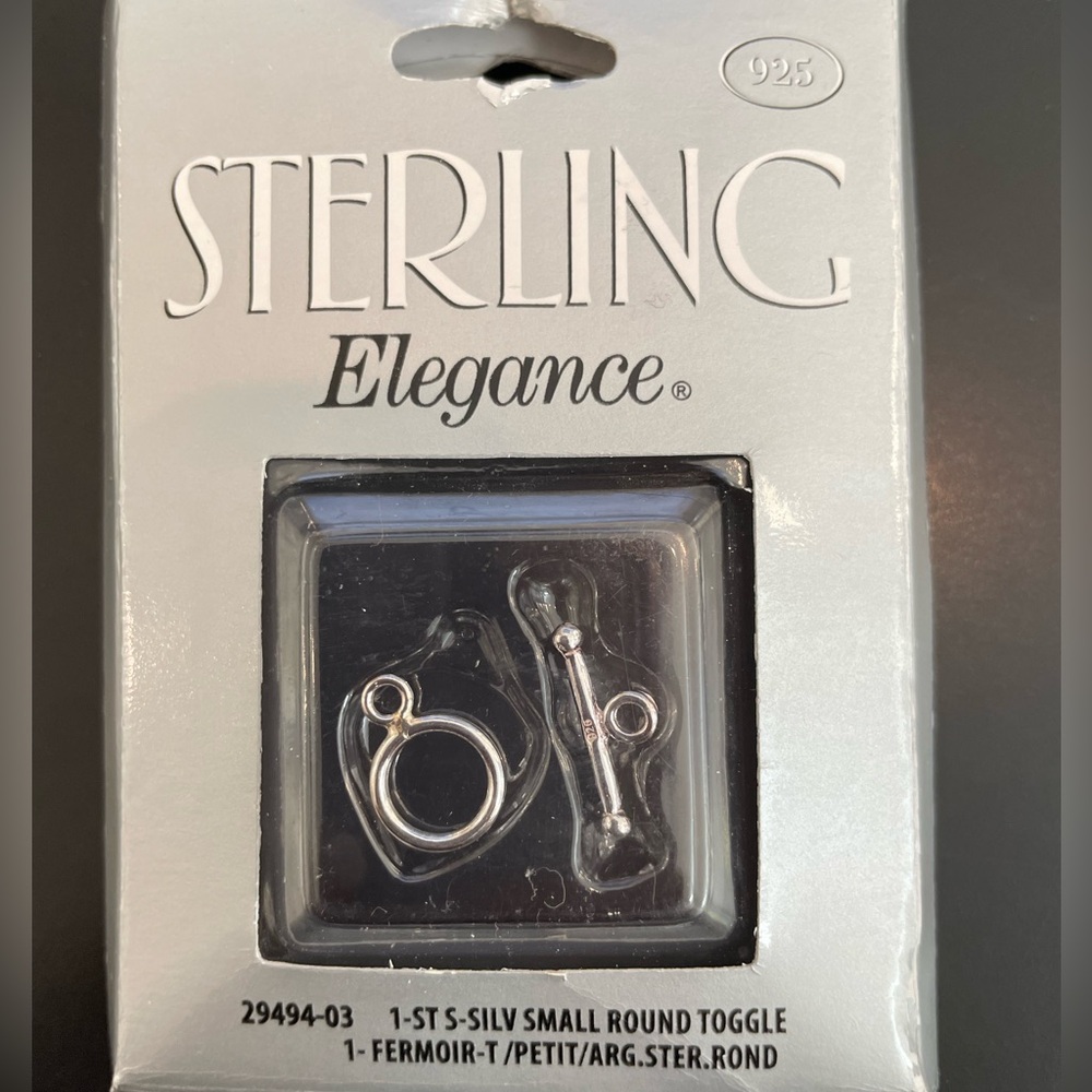 COPY - Sterling Silver 925  1-ST S-Small round toggle, jewelry component